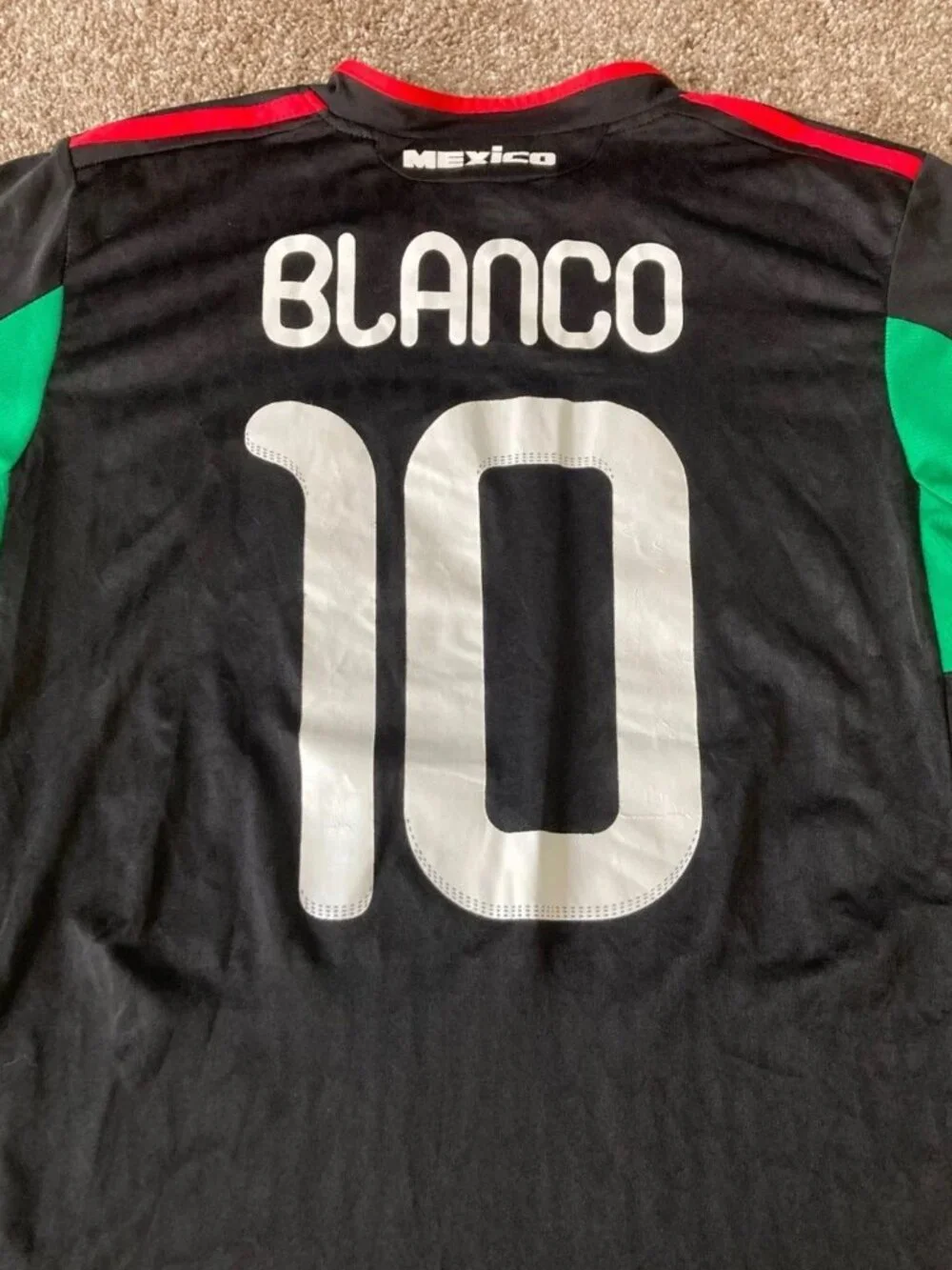 Mexico Cuauhtemoc Blanco #10 Adidas 2010 World Cup Soccer Jersey Mens S